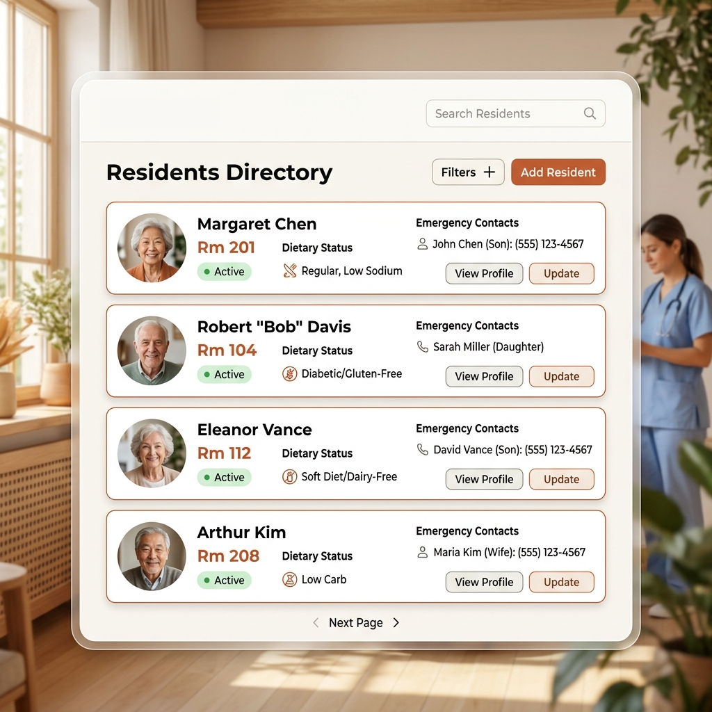 AFH Chart Residents Screen